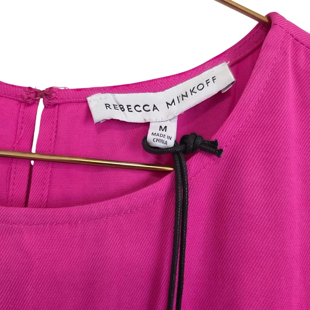 Rebecca Minkoff Rouched Mini Dress Cosmic Pink Size M NEW with Tags